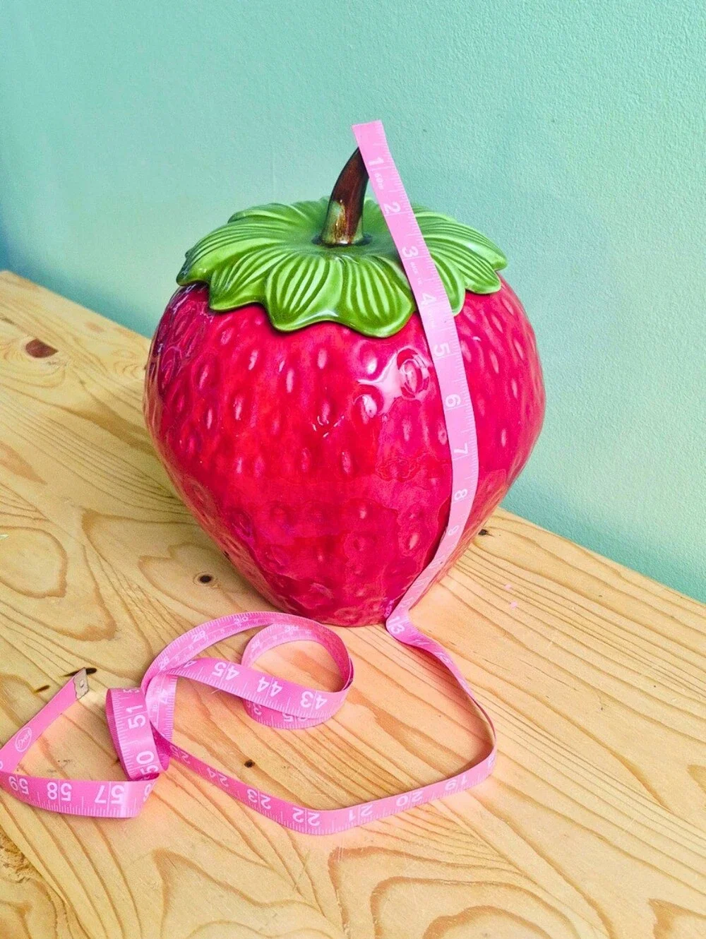 Vintage California Originals Ceramic Strawberry Cookie Jar / Canister (#8215)